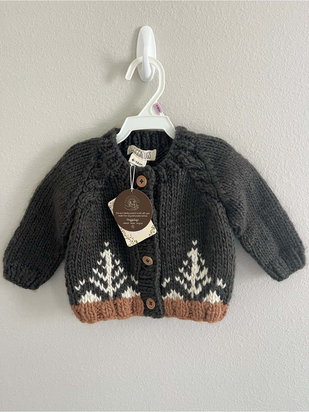 Huggalugs Forest Cardigan Loden Sweater NWT Size 6-12 months